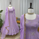 Purple Georgette Anarkali Gown