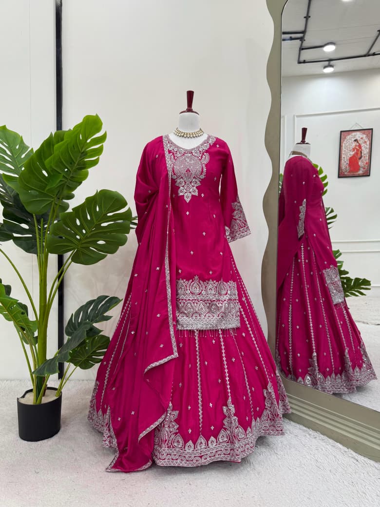 Ethnic Wear Silk Top Lehenga