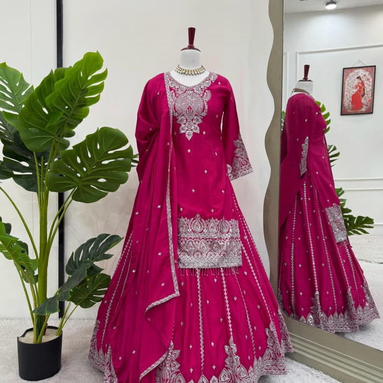 Ethnic Wear Silk Top Lehenga