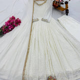White Partylook Anarkali Gown
