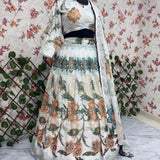 Beautiful White Printed Lehenga