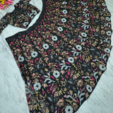 Festive Black Flower Embroidered Lehenga