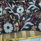 Festive Black Flower Embroidered Lehenga