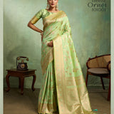 Adorn Golden Zari Woven Silk Saree
