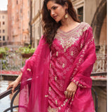 Meena Glorious Chinon Silk Suit