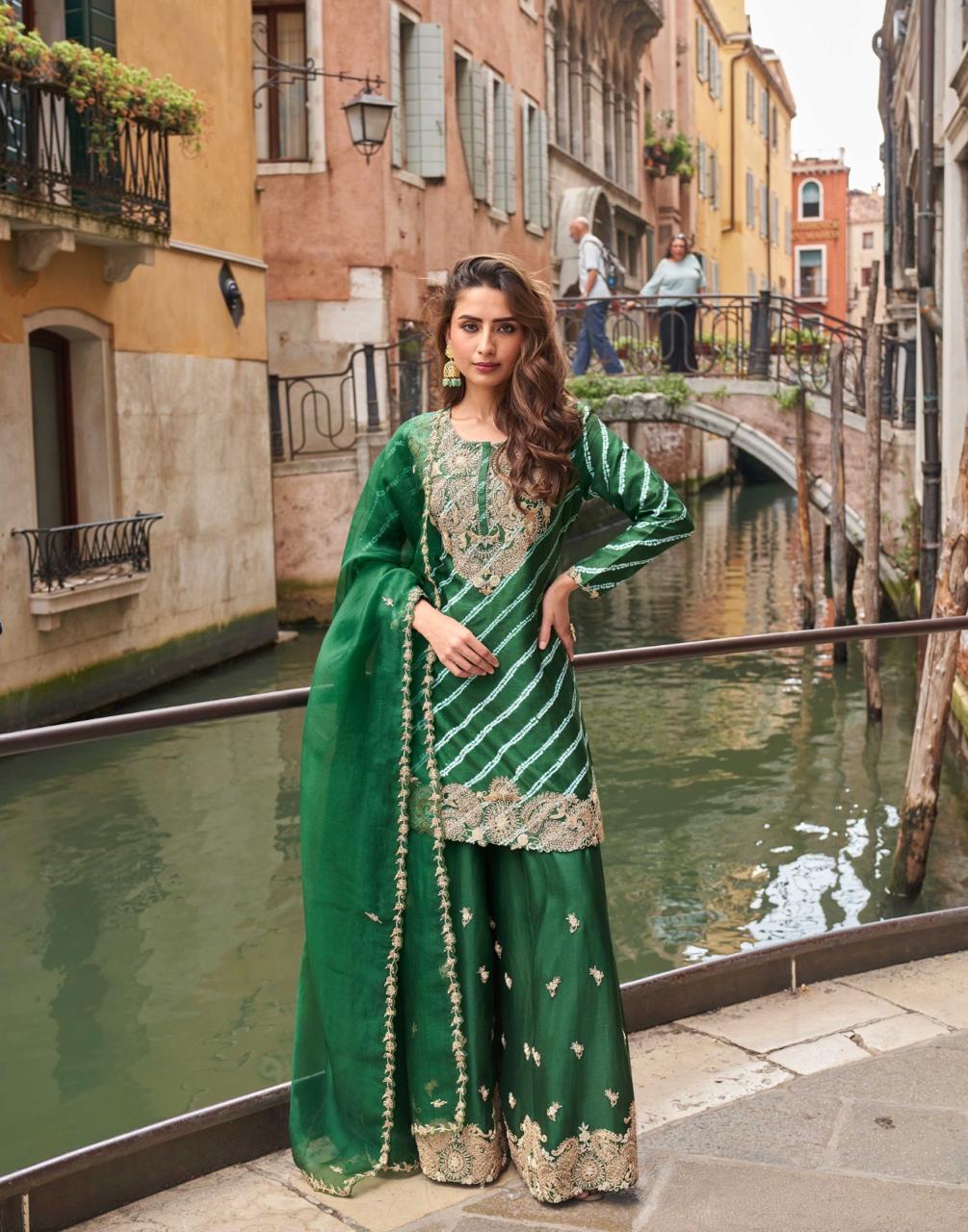 Meena Glorious Chinon Silk Suit