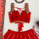 Reddish Traditional Rayon Lehenga