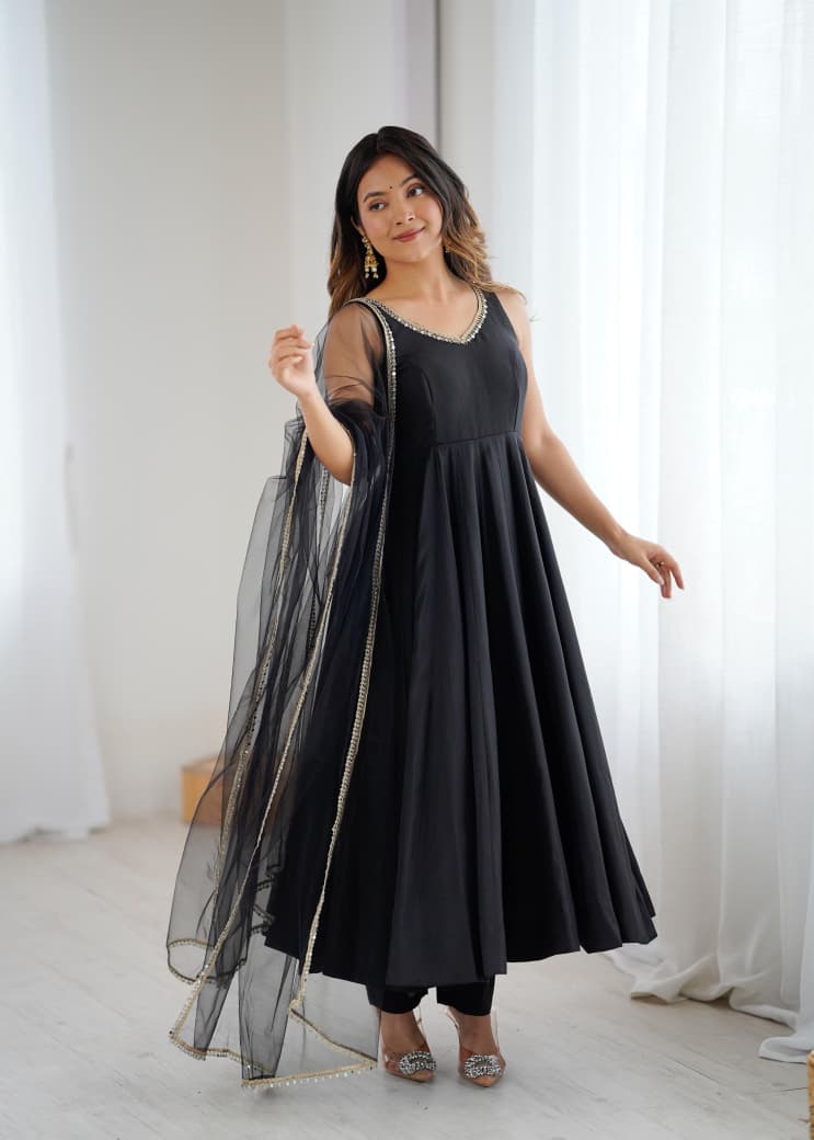 RomanSilk Flair Anarkali Suit