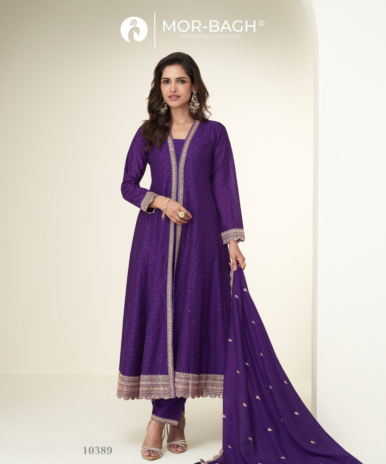 Attractive Charvi Silk Anarkali Suit