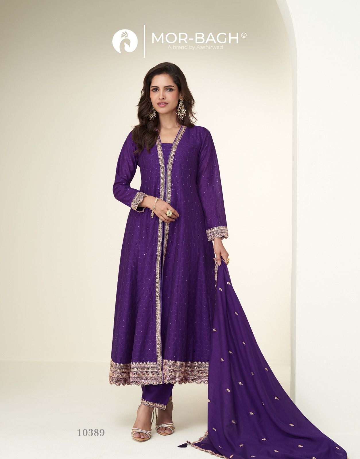 Attractive Charvi Silk Anarkali Suit