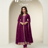 Attractive Charvi Silk Anarkali Suit