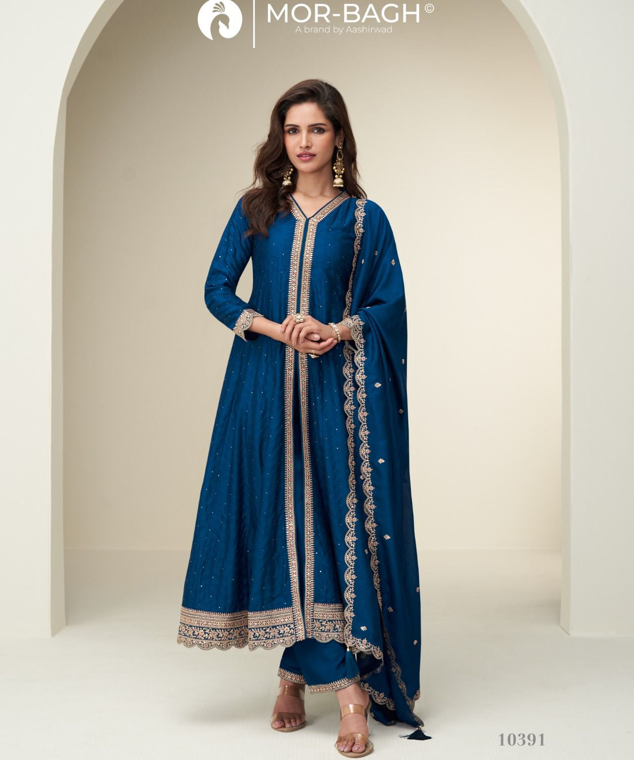 Attractive Charvi Silk Anarkali Suit