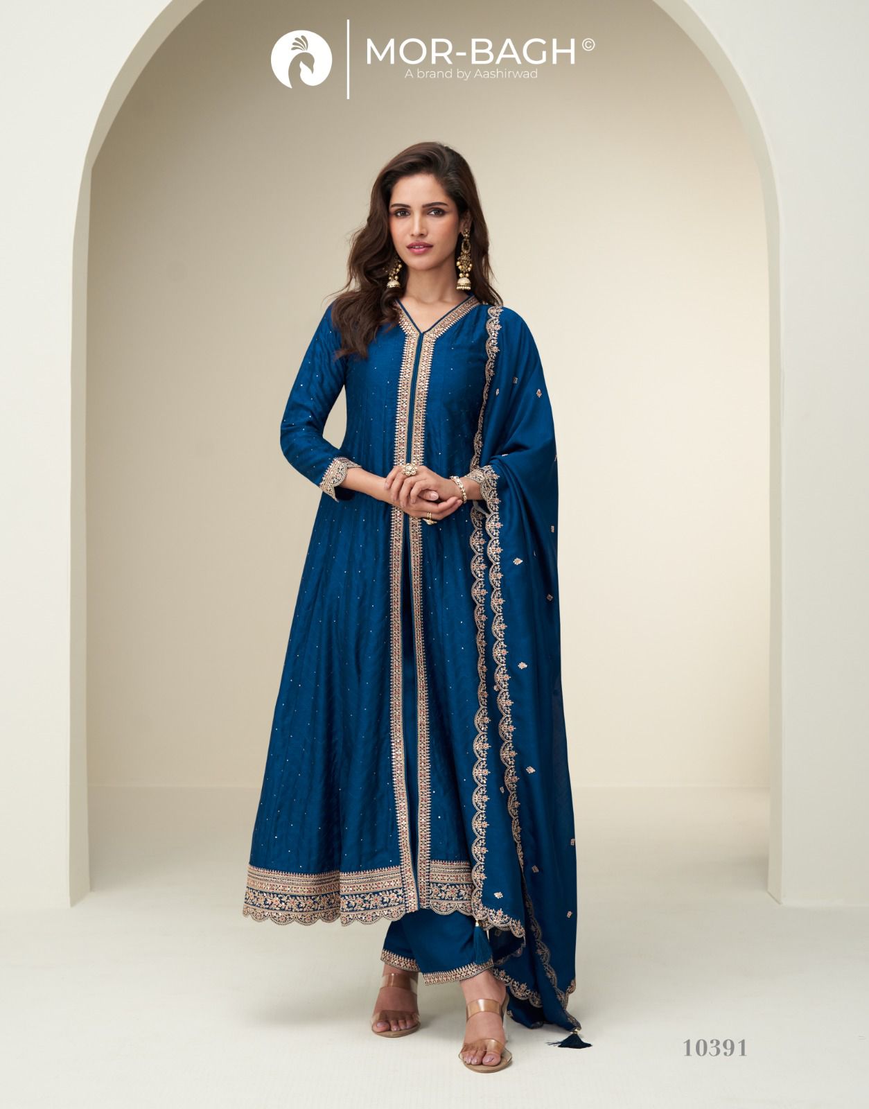 Attractive Charvi Silk Anarkali Suit