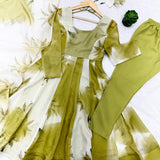 Floral Organza Cotton Flared Suit