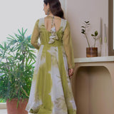 Floral Organza Cotton Flared Suit