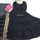 Black Georgette Flair Anarkali Gown
