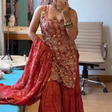 Effortless Simmer Silk Top Sharara