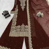 Classic Georgette Embroidered Suit