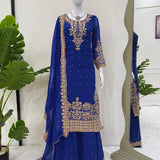Classic Georgette Embroidered Suit