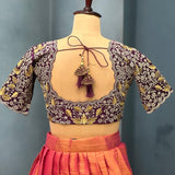 Fusion Vibrant Orange Silk Lehenga