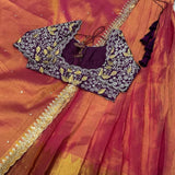 Fusion Vibrant Orange Silk Lehenga