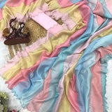 Multi Coloured Dimond Work Saree
