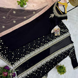 Trending Festive Black Koti Suit