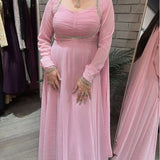 Black Designer Embroidered Gown