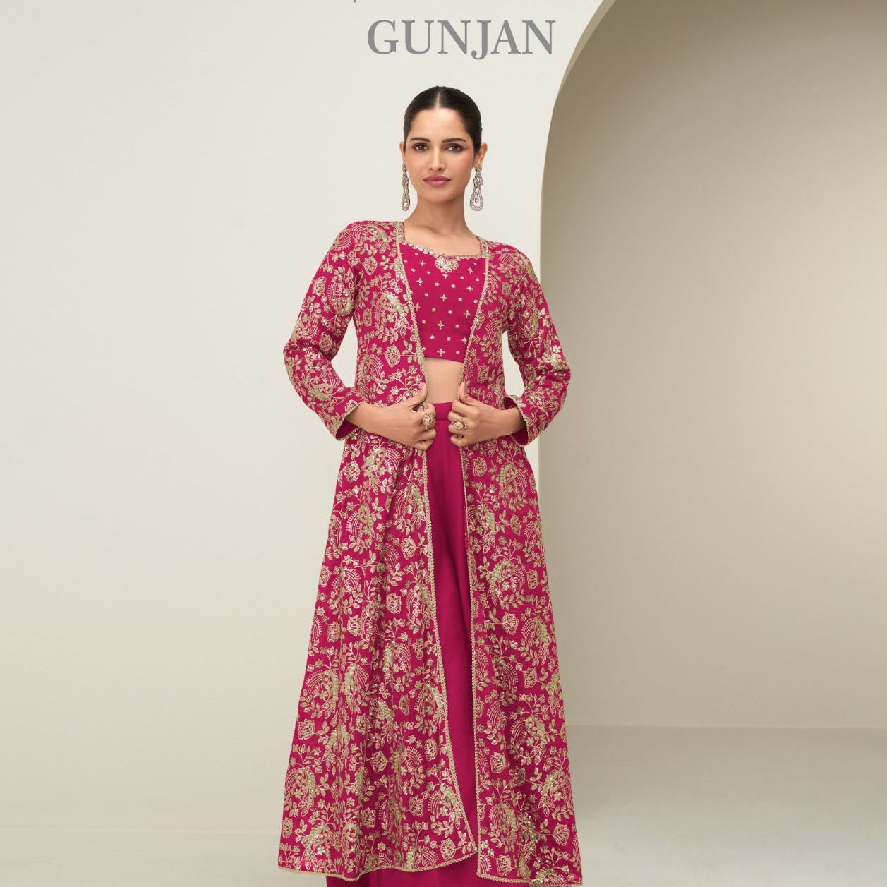 Gunjan Silk Embroidered Koti Suit