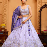 Lavender Glorious Tissue Lehenga