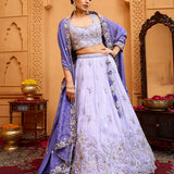 Lavender Glorious Tissue Lehenga