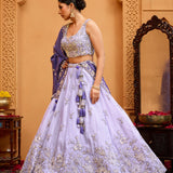 Lavender Glorious Tissue Lehenga
