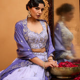 Lavender Glorious Tissue Lehenga