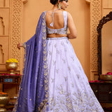 Lavender Glorious Tissue Lehenga