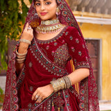 Lavish Bridal Wedding Velvet Lehenga