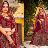 Lavish Bridal Wedding Velvet Lehenga