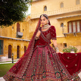 Lavish Bridal Wedding Velvet Lehenga