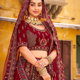Lavish Bridal Wedding Velvet Lehenga