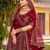 Lavish Bridal Wedding Velvet Lehenga