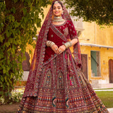 Lavish Bridal Wedding Velvet Lehenga