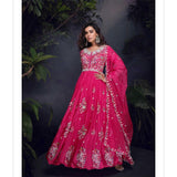 Marunal Chinon Embroidered Gown