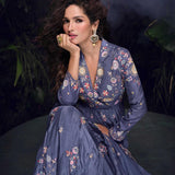 Marunal Chinon Embroidered Gown