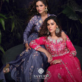 Marunal Chinon Embroidered Gown