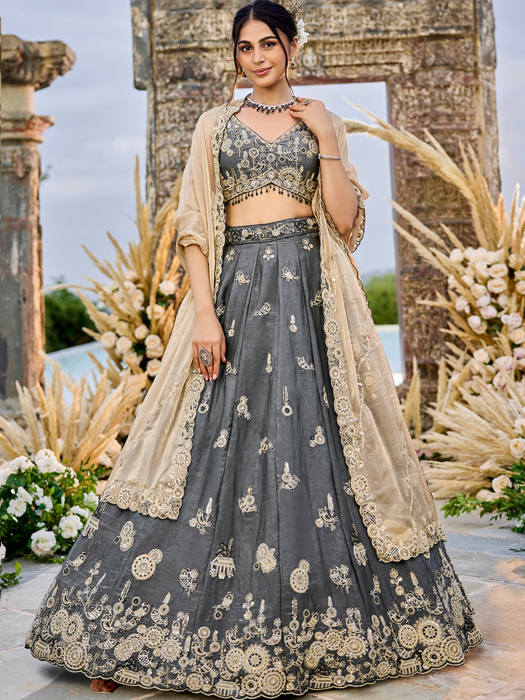 Royal Wedding Silk Embroidered Lehenga