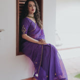 Purple Soft Organza Saree