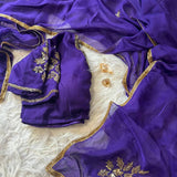 Purple Soft Organza Saree
