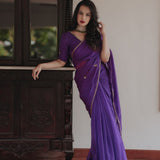 Purple Soft Organza Saree