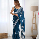 Beautiful Sequence Embroidered Saree