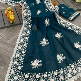Beautiful Sequence Embroidered Saree
