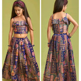 Beautiful Bandhej Printed Kids Lehenga